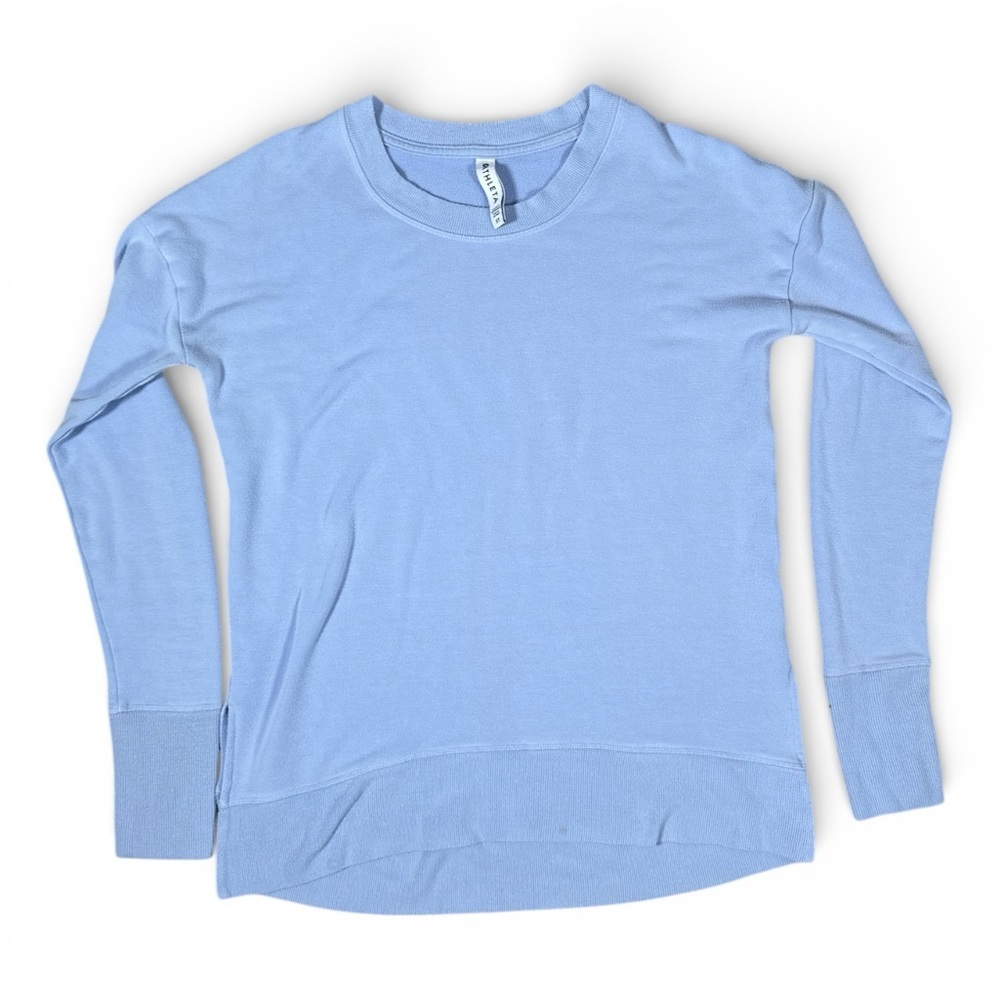 Athleta Split Hem Sweatshirt Blue Size Small Tall